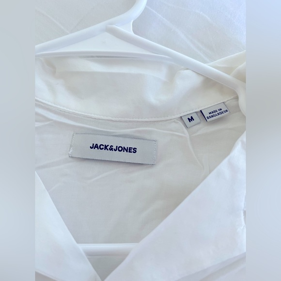 White Jack & Jones Short sleeve button down shirt, men’s M - Picture 2 of 3